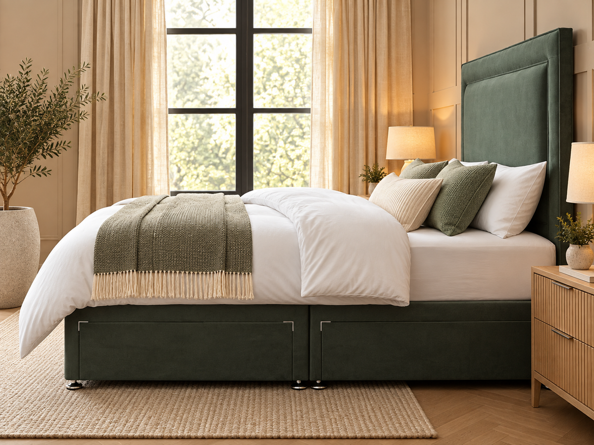 Luxury Upholstered 2 Drawer Divan