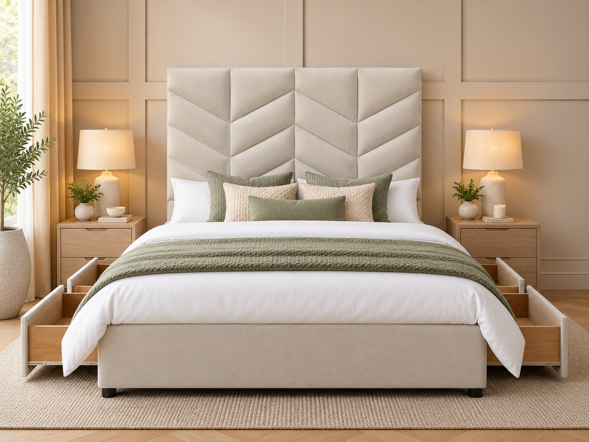 Luxury Upholstered 4 Drawer Divan