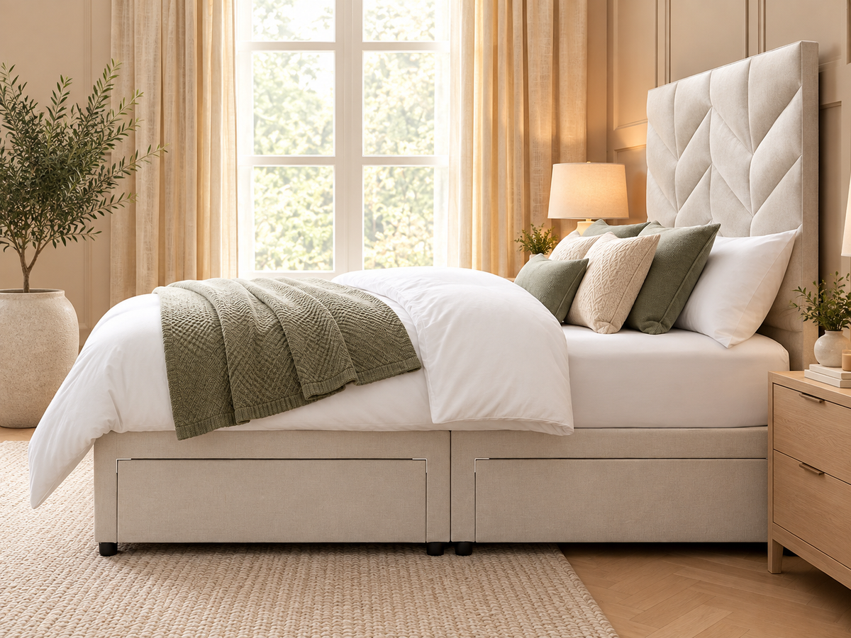Luxury Upholstered 4 Drawer Divan