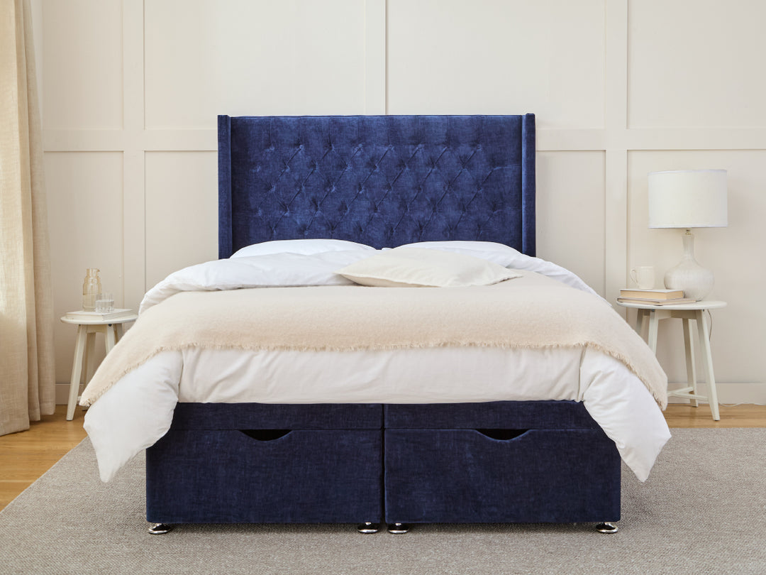 Luxury Upholstered Ottoman Divan Front Open