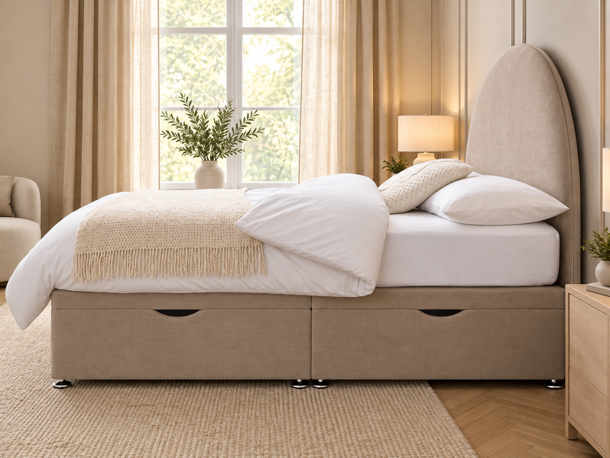 Luxury Upholstered Ottoman Divan Side Open