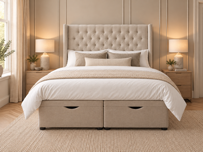 Luxury Upholstered Ottoman Divan Front Open