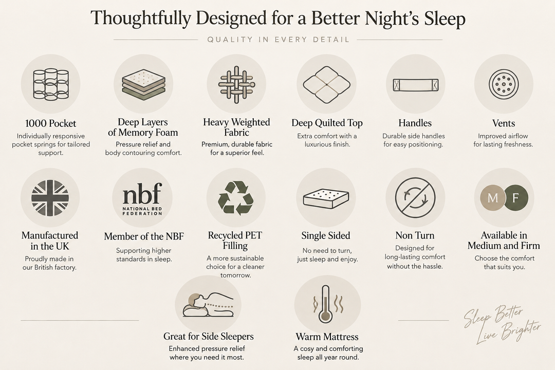 1000 Pocket Sprung Memory Foam Mattress