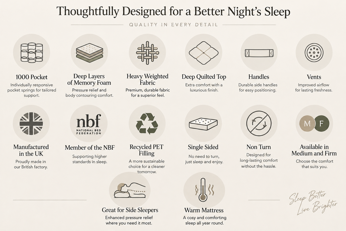 1000 Pocket Sprung Memory Foam Mattress