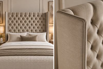 Buttoned Straight Wing Headboard (Chesterfield)